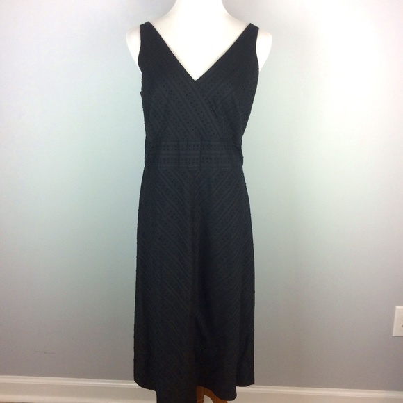 Ann Taylor Sleeveless Beaded A Line Cotton Midi Dress - Picture 1 of 11